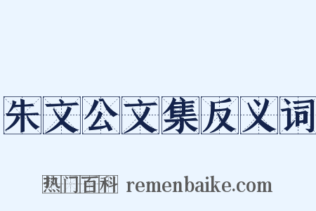 朱文公文集反义词是什么意思的图片